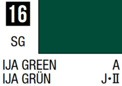 Mr Hobby Mr Colour 10ml 016 IJA Green Semi Gloss Acrylic Paint