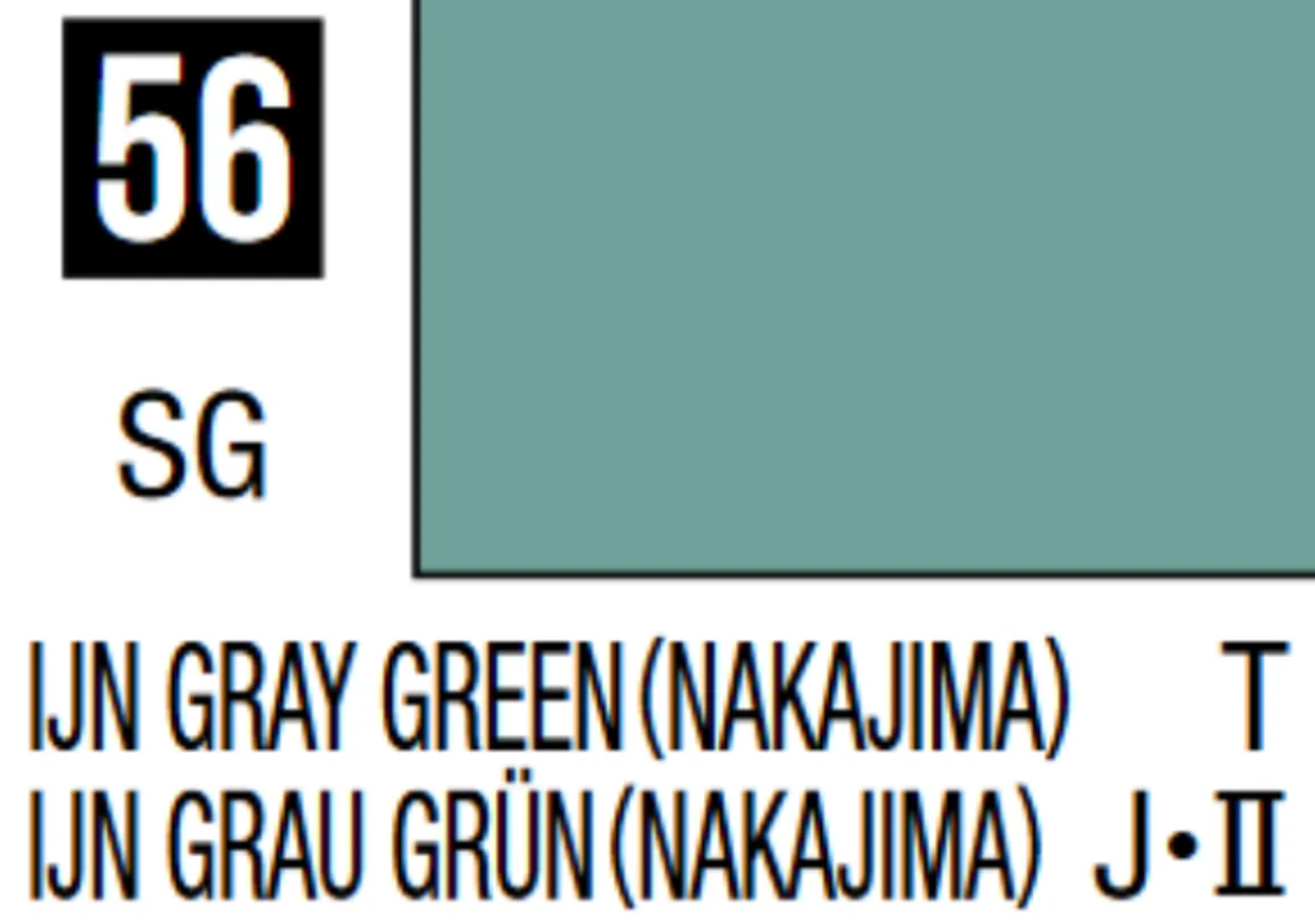 Mr Hobby Mr Colour 10ml 056 IJN Gray Green Nakajima Semi Gloss Acrylic Paint