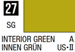 Mr Hobby Mr Colour 10ml 027 Interior Green Semi Gloss Acrylic Paint