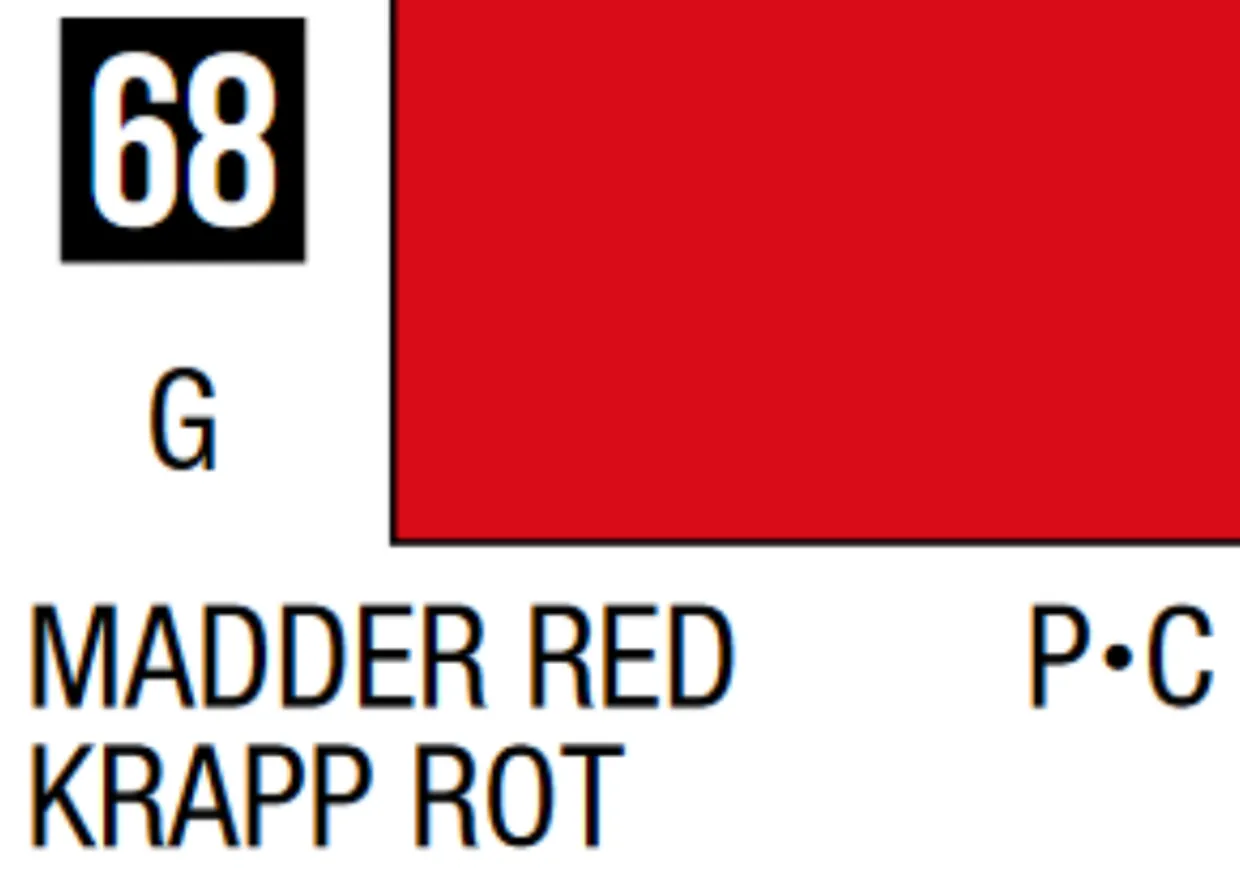 Mr Hobby Mr Colour 10ml 068 Madder Red Gloss Acrylic Paint