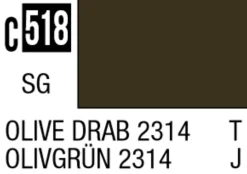 Mr Hobby Mr Colour 10ml 518 Olive Drab 2314 Semi Gloss Acrylic Paint