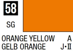 Mr Hobby Mr Colour 10ml 058 Orange Yellow Semi Gloss Acrylic Paint