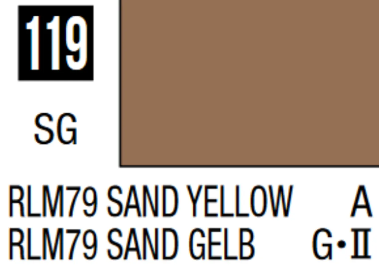 Mr Hobby Mr Colour 10ml 119 RLM76 Sand Yellow Semi Gloss Acrylic Paint