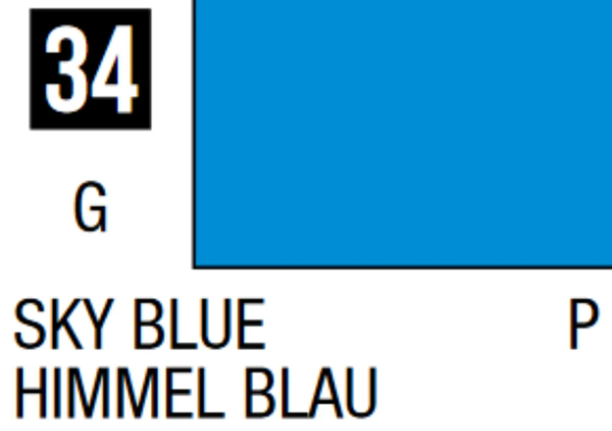 Mr Hobby Mr Colour 10ml 034 Sky Blue Acrylic Paint