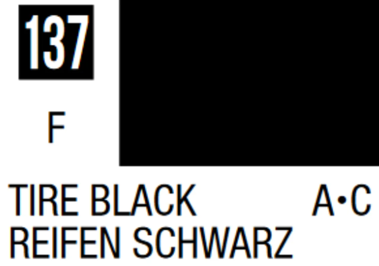 Mr Hobby Mr Colour 10ml 137 Tire Black Semi Gloss Acrylic Paint