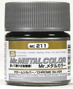Mr Hobby Mr Metal Colour 10ml 211 Chrome Silver Metallic Acrylic Paint