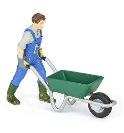 Papo Toys Farmer With Wheelbarrow