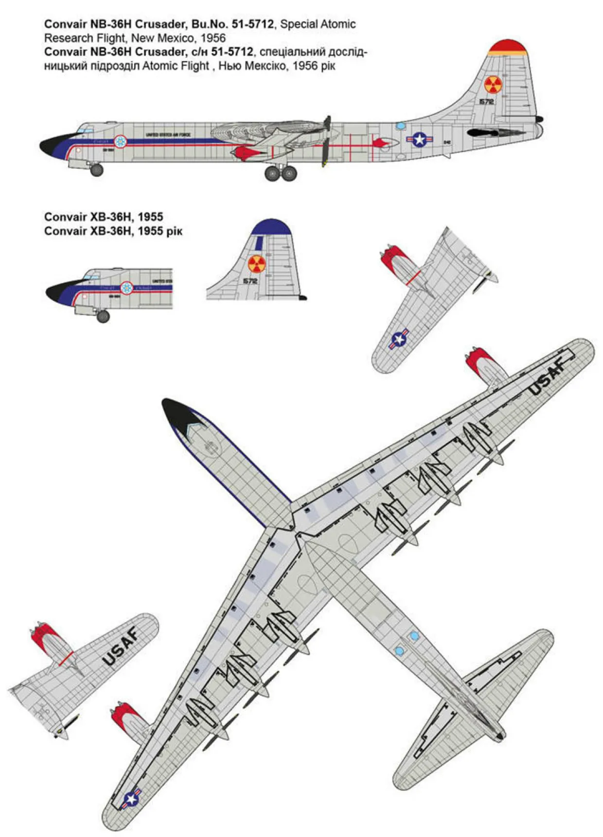 Roden 1/144 Convair NB-36H Crusader Model Kit