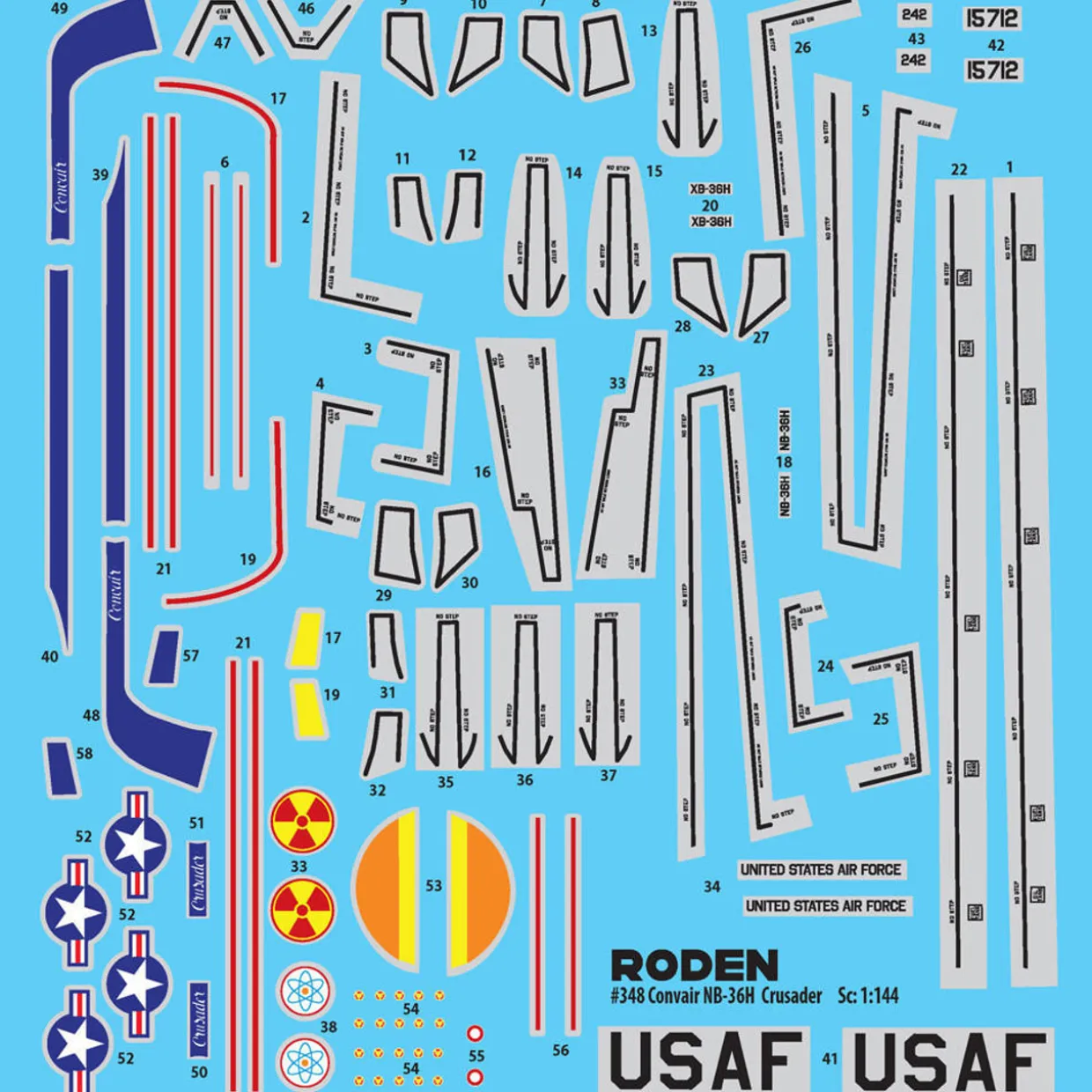Roden 1/144 Convair NB-36H Crusader Model Kit