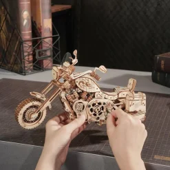 Rokr Cruiser Motorcycle 3D Wooden Puzzle Model Kit
