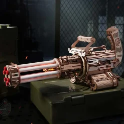 Rokr Rotating-Barrel Toy Minigun Mechanical 3D Wooden Kit