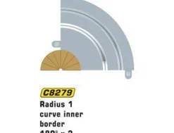 Scalextric Radius 1 Border Cut To Size 22.5 deg (x2)