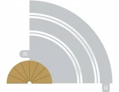 Scalextric Radius 1 Border Cut To Size 22.5 deg (x2)
