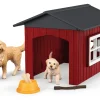 Schleich Farm World Dog Kennel with Golden Retrievers