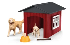 Schleich Farm World Dog Kennel with Golden Retrievers