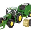 Siku 1/32 John Deere 6175R with Round Bailer and Bales Diecast Model