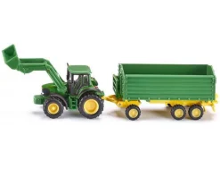 Siku 1/87 John Deere Tractor with Loader and Trailer