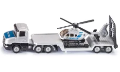 Siku Police Low Loader With Helicopter Diecast Model