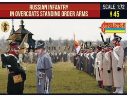 Strelets 1/72 Napoleonic Russian Infantry in Overcoats Standing Order Arms