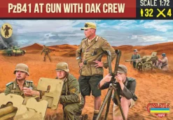 Strelets 1/72 WWII German PzB 41 ATG with DAK Crew