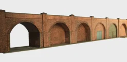 Superquick 1/76 Low Relief Embankment Arches (Red Brick) Card Building Kit