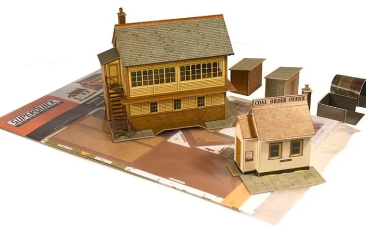 Superquick 1/76 Signal Box and Coal Order Office Card Building Kit