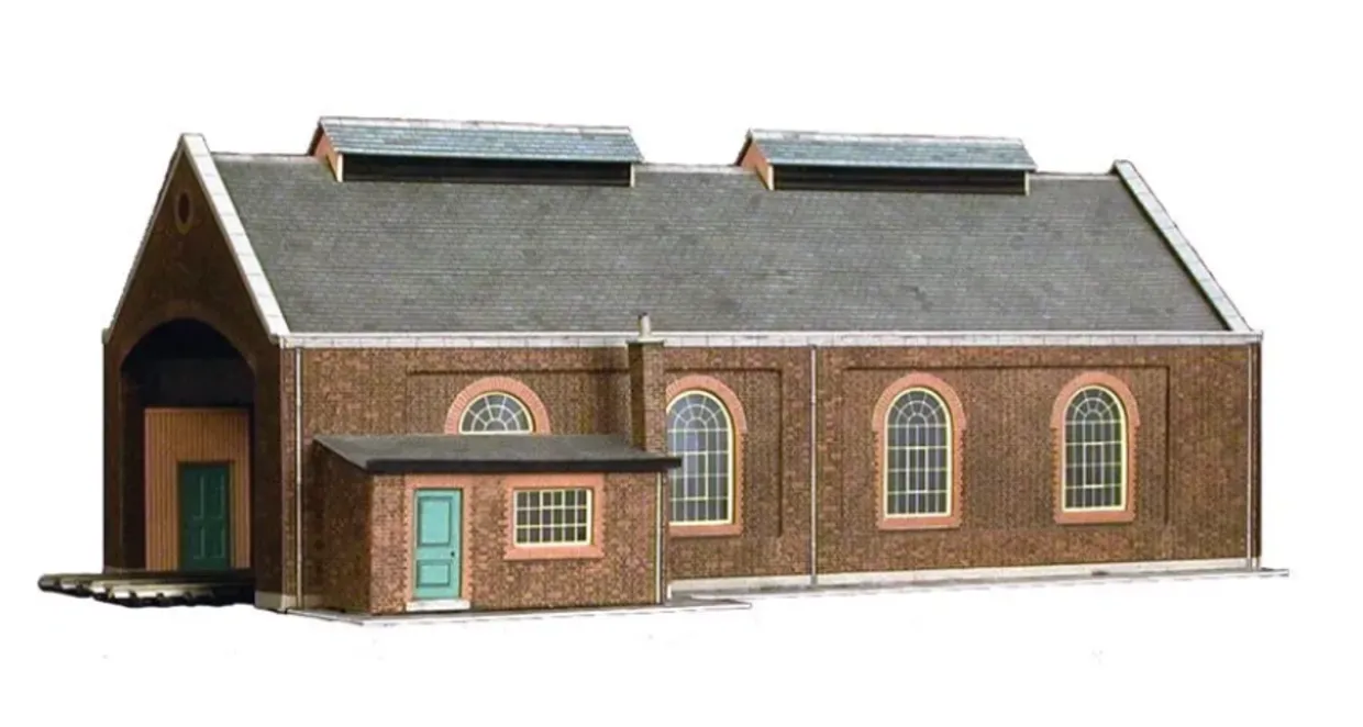 Superquick 1/76 Two Road Locomotive Shed Card Building Kit