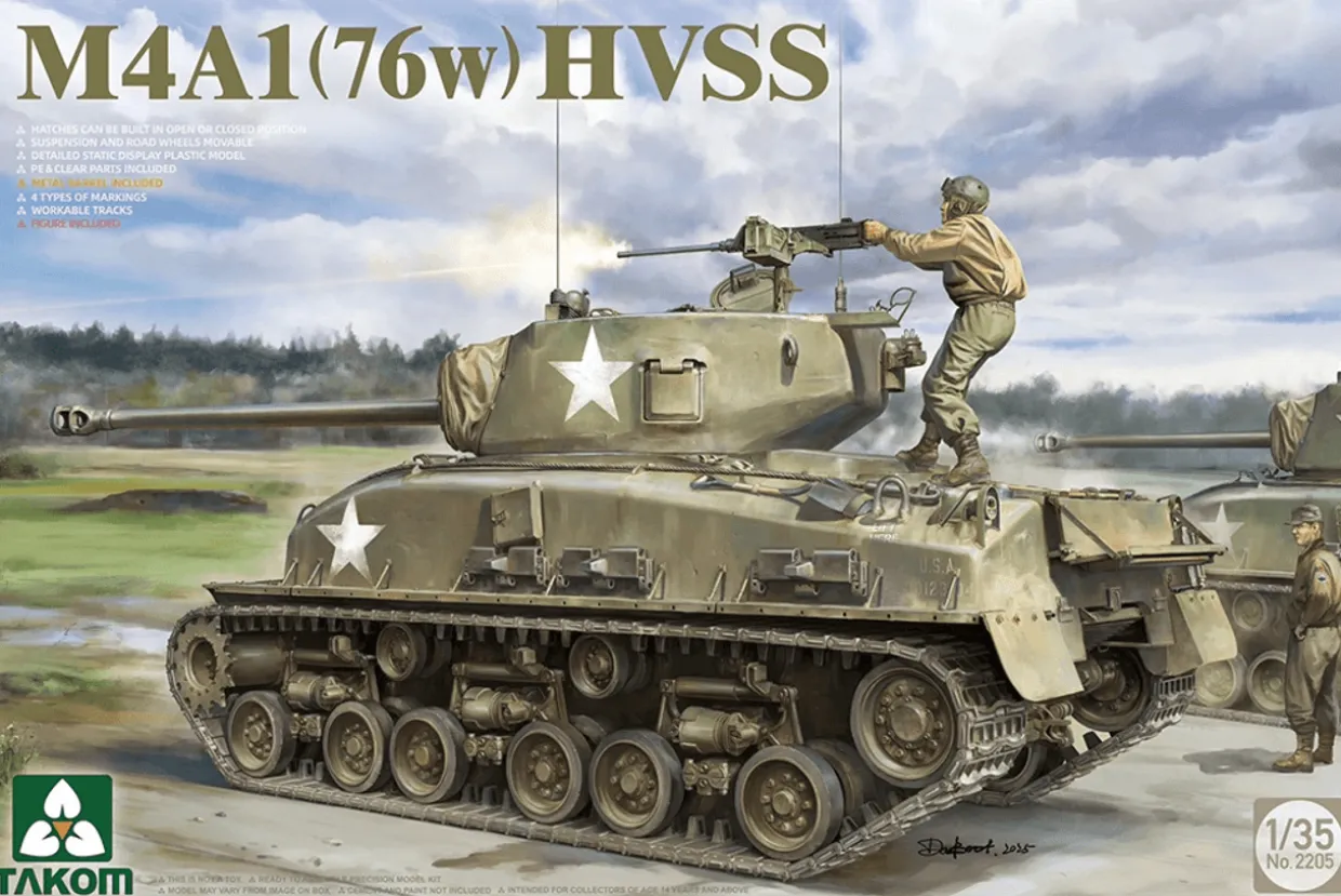 Takom 1/35 M4A1(76w) Sherman HVSS