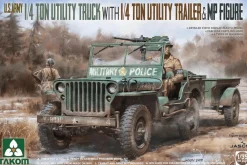 Takom 1/35 Willy's Jeep 1/4 Ton Utility Truck with Trailer US Army