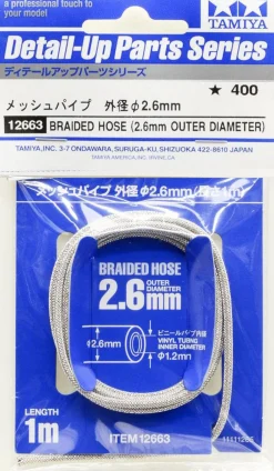Tamiya 1/12 Braided Hose for Bikes (2.6mm)