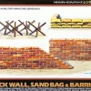 Tamiya 1/48 Brick Wall, Sand Bag & Barricades Set