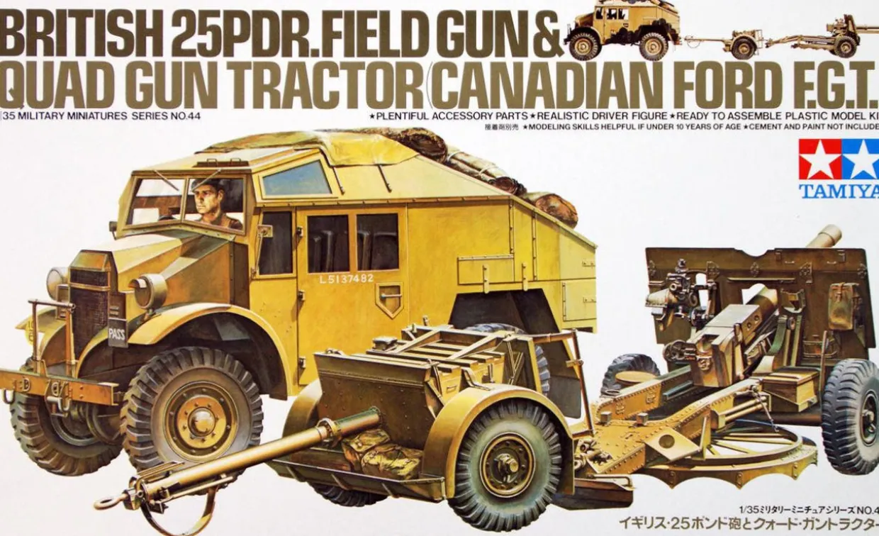 Tamiya 1/35 Ordnance QF 25-Pounder Howitzer & Morris C8 Quad Tractor