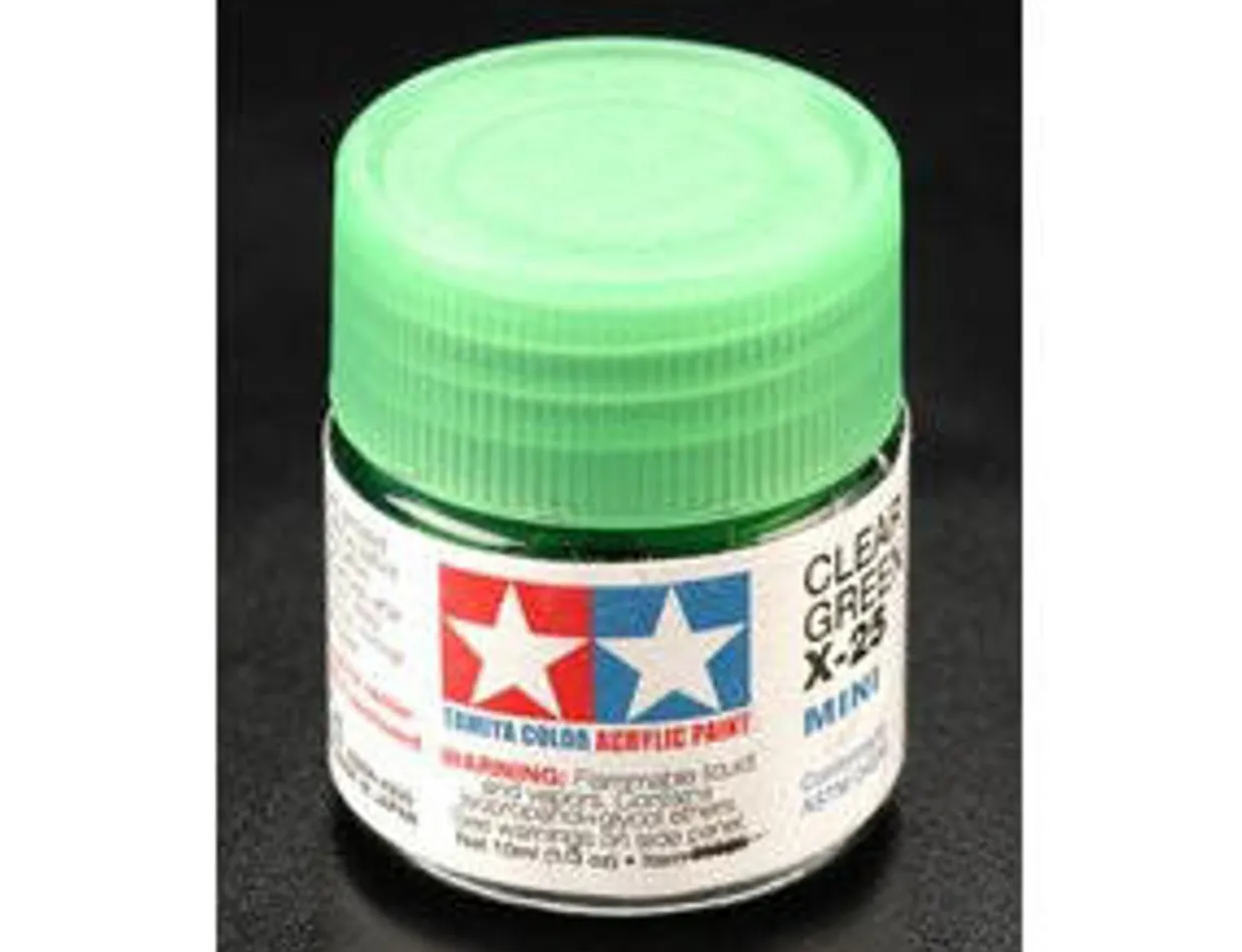 Tamiya Mini X-25 Clear Green 10ml Acrylic Paint