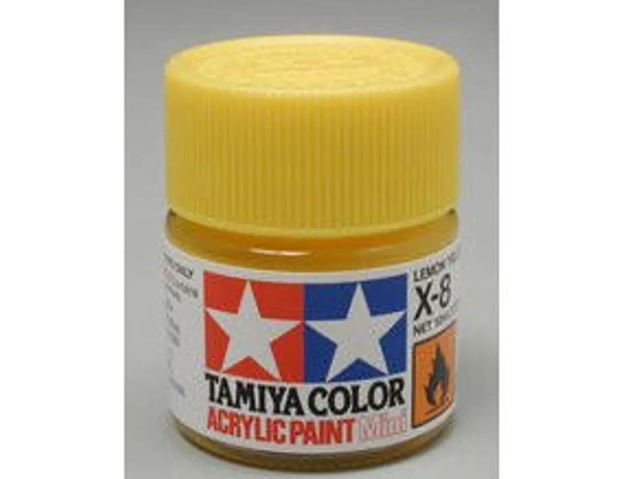 Tamiya Mini X-08 Gloss Lemon Yellow 10ml Acrylic Paint