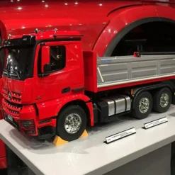 Tamiya RC 1/14 Mercedes Arocs 3348 Dump Truck Red and Silver Model Kit