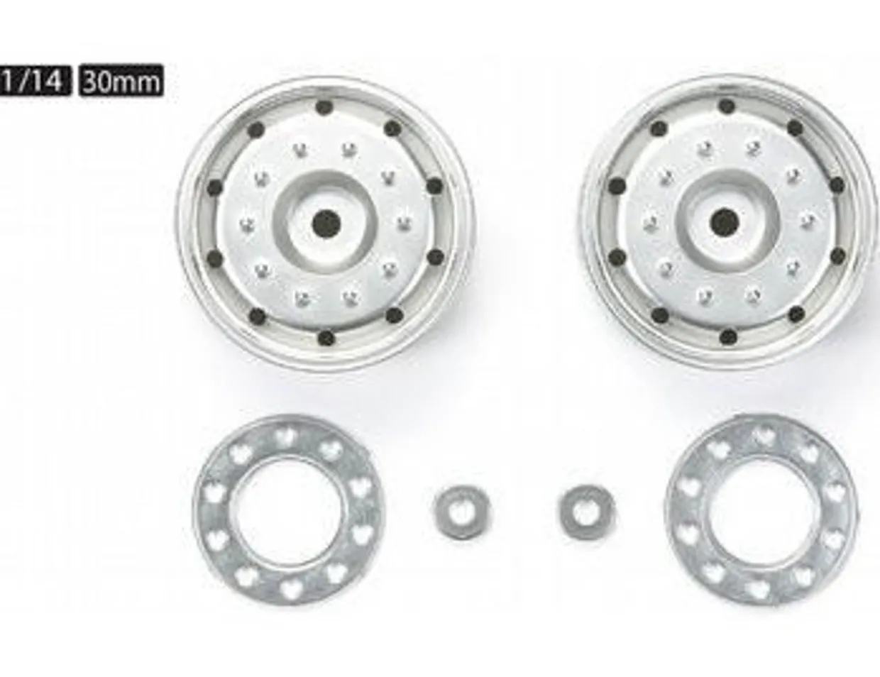 Tamiya RC Metal Plated Truck Wheels 30mm/Hex Hub/Matt Finish