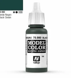 Vallejo Model Color 980 17ml Black-Green Matt Acrylic Paint