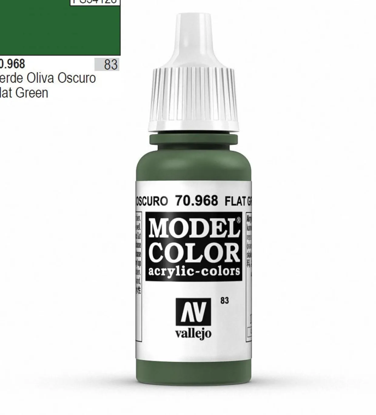 Vallejo Model Color 968 17ml Flat Green Matt Acrylic Paint