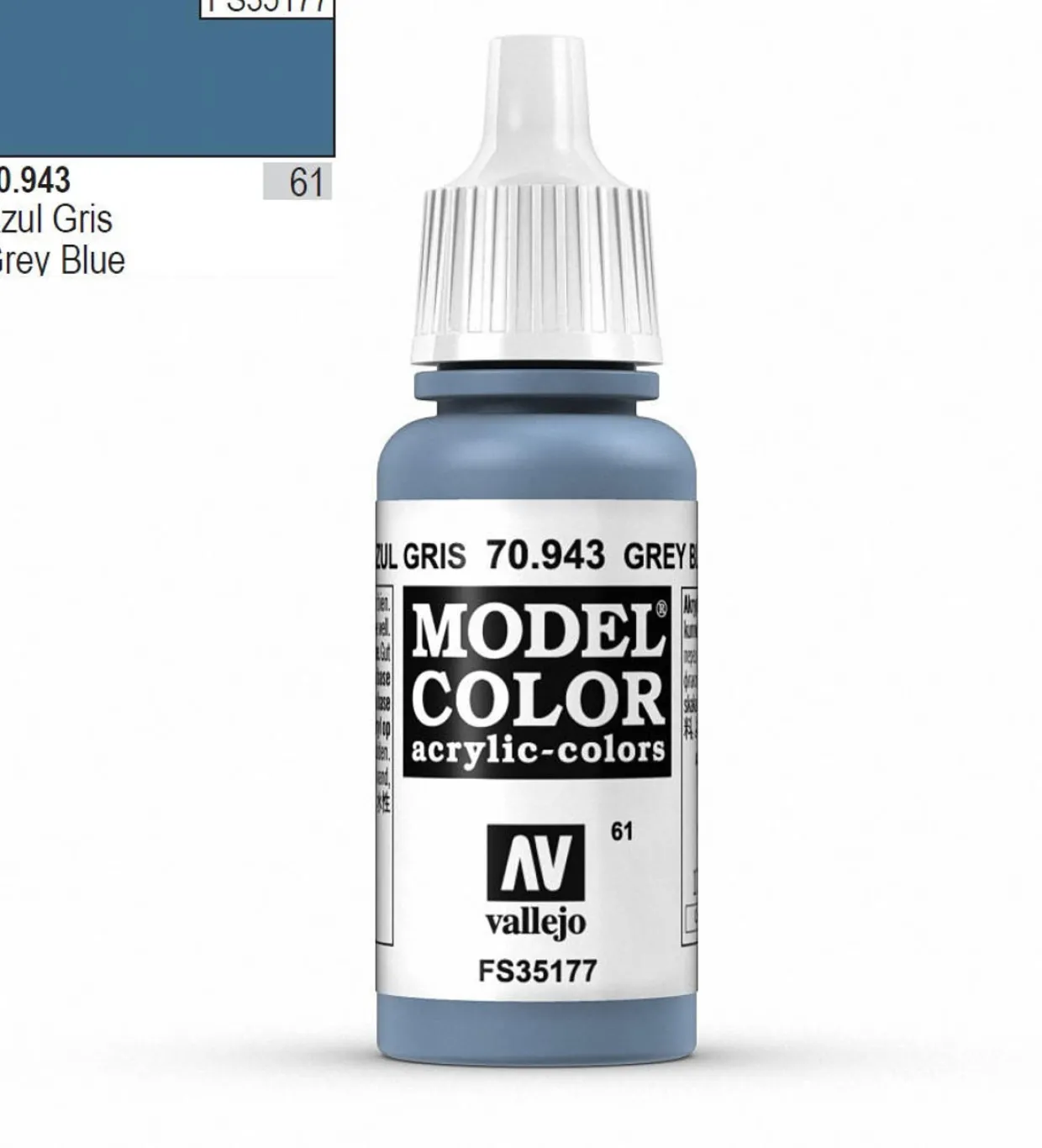 Vallejo Model Color 943 17ml Grey-Blue Matt Acrylic Paint