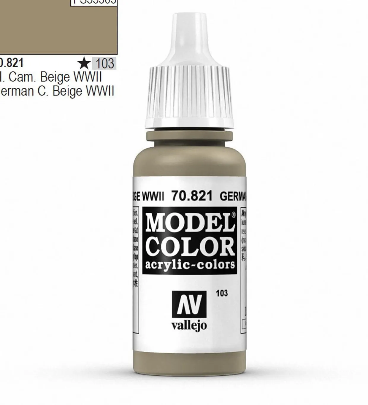 Vallejo Model Color 821 17ml German Cam. Beige Matt Acrylic