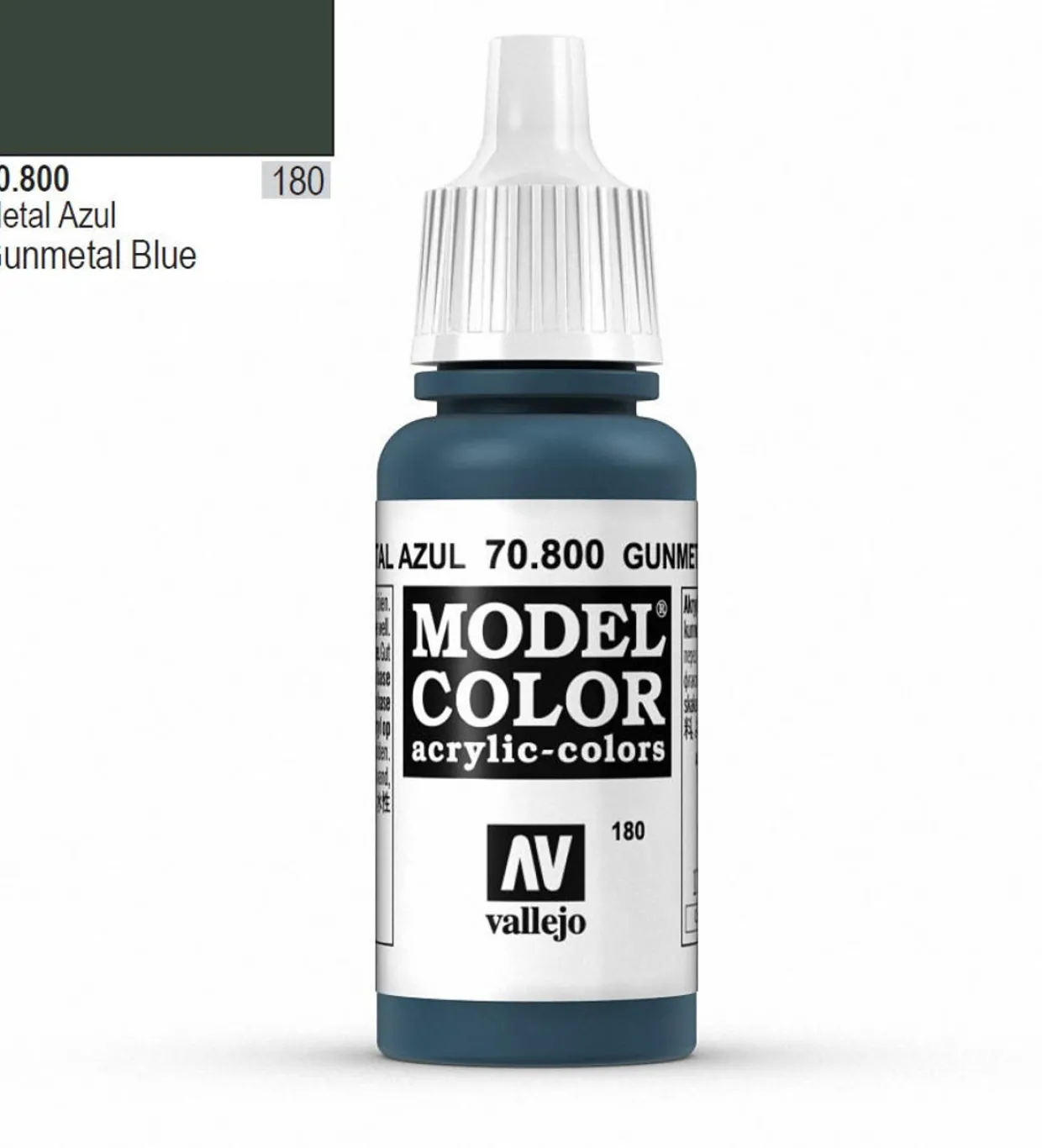 Vallejo Model Color 800 17ml Gunmetal Blue Metallic Acrylic