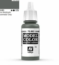 Vallejo Model Color 863 17ml Gunmetal Grey Metallic Acrylic