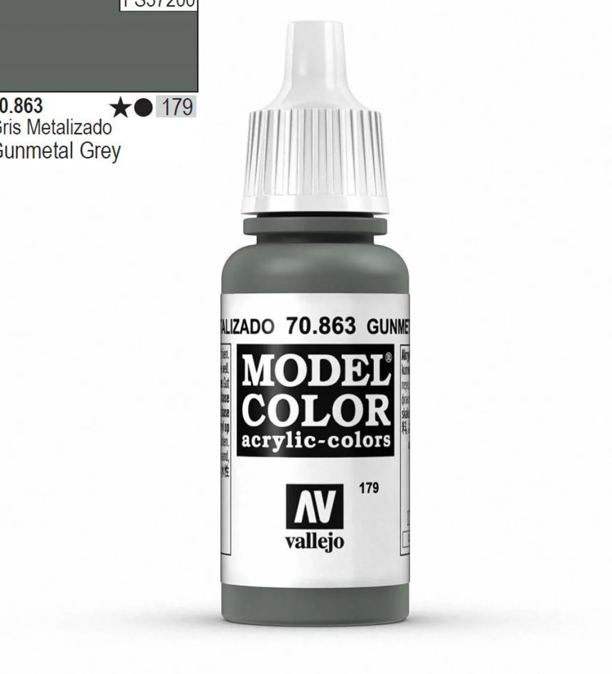 Vallejo Model Color 863 17ml Gunmetal Grey Metallic Acrylic