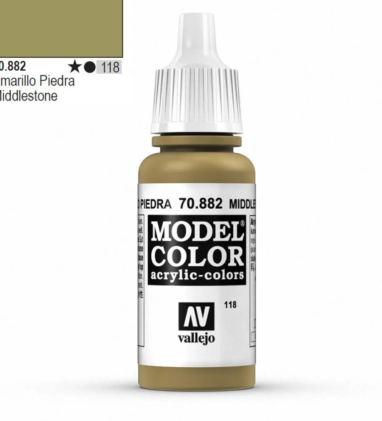 Vallejo Model Color 882 17ml Middle Stone Matt Acrylic Paint