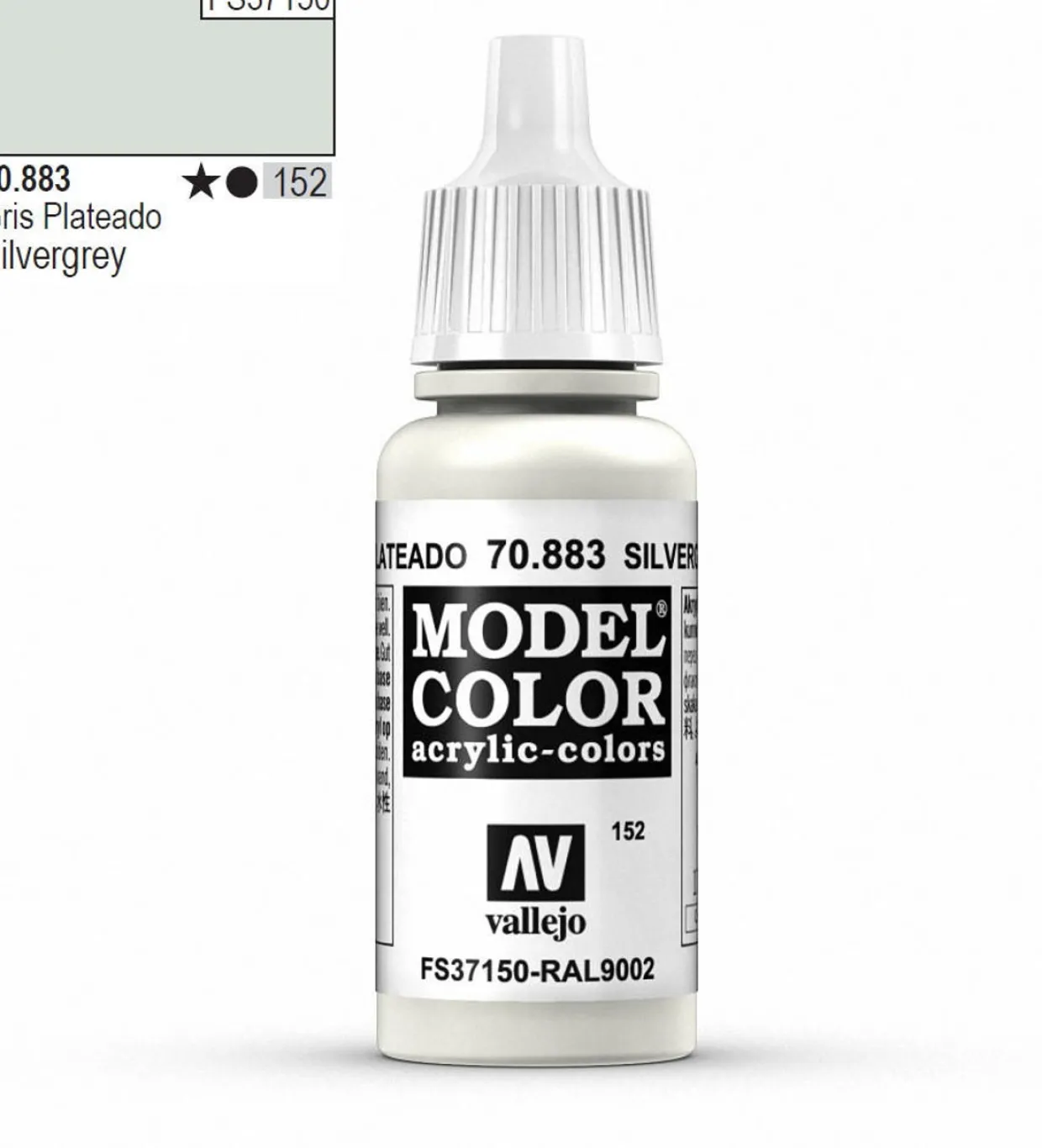 Vallejo Model Color 883 17ml Silver-Grey Matt Acrylic Paint