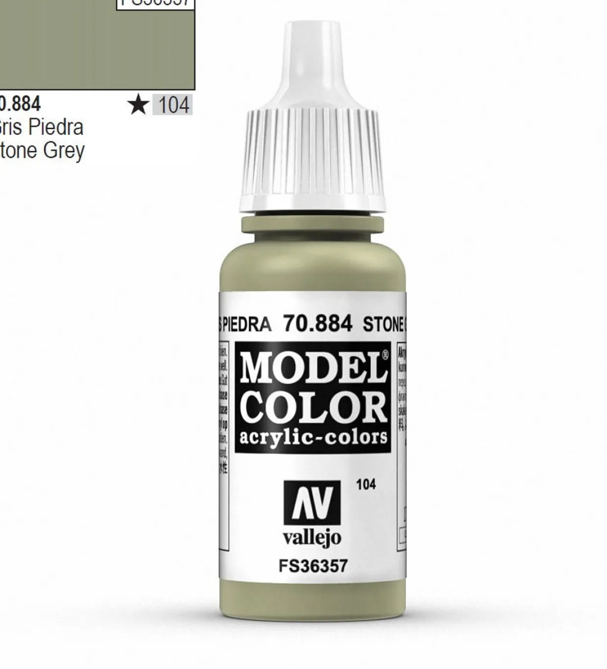 Vallejo Model Color 884 17ml Stone Grey Matt Acrylic Paint