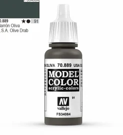 Vallejo Model Color 889 17ml US Olive Drab Matt Acrylic