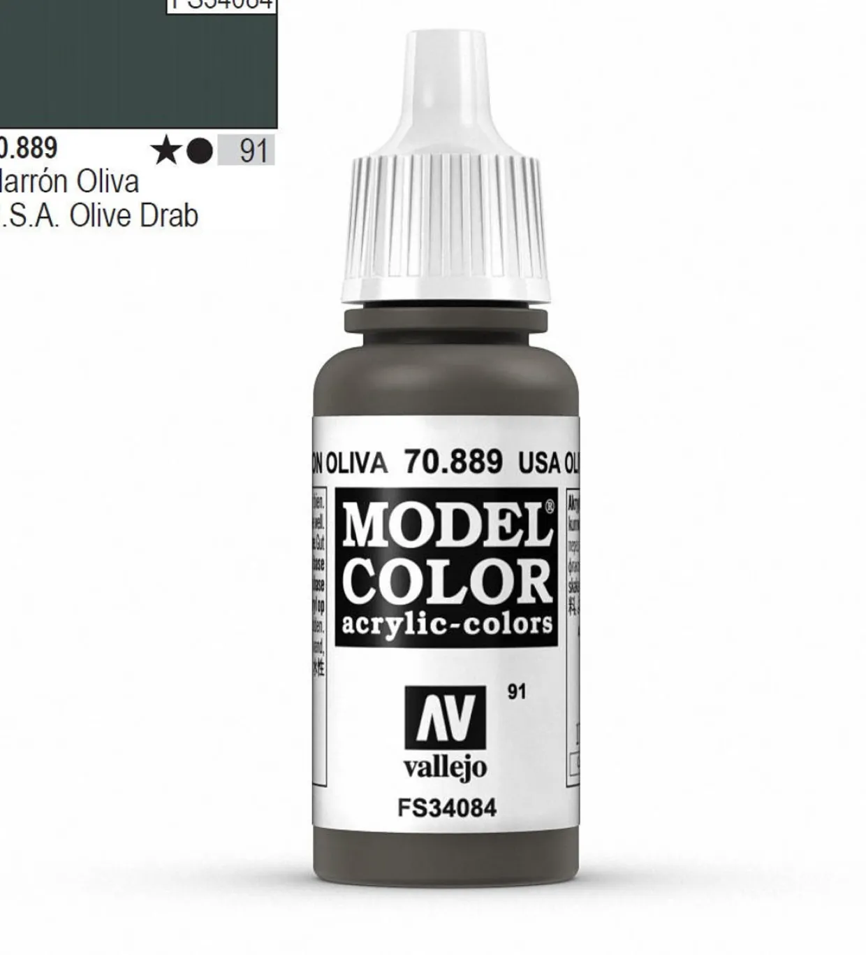 Vallejo Model Color 889 17ml US Olive Drab Matt Acrylic