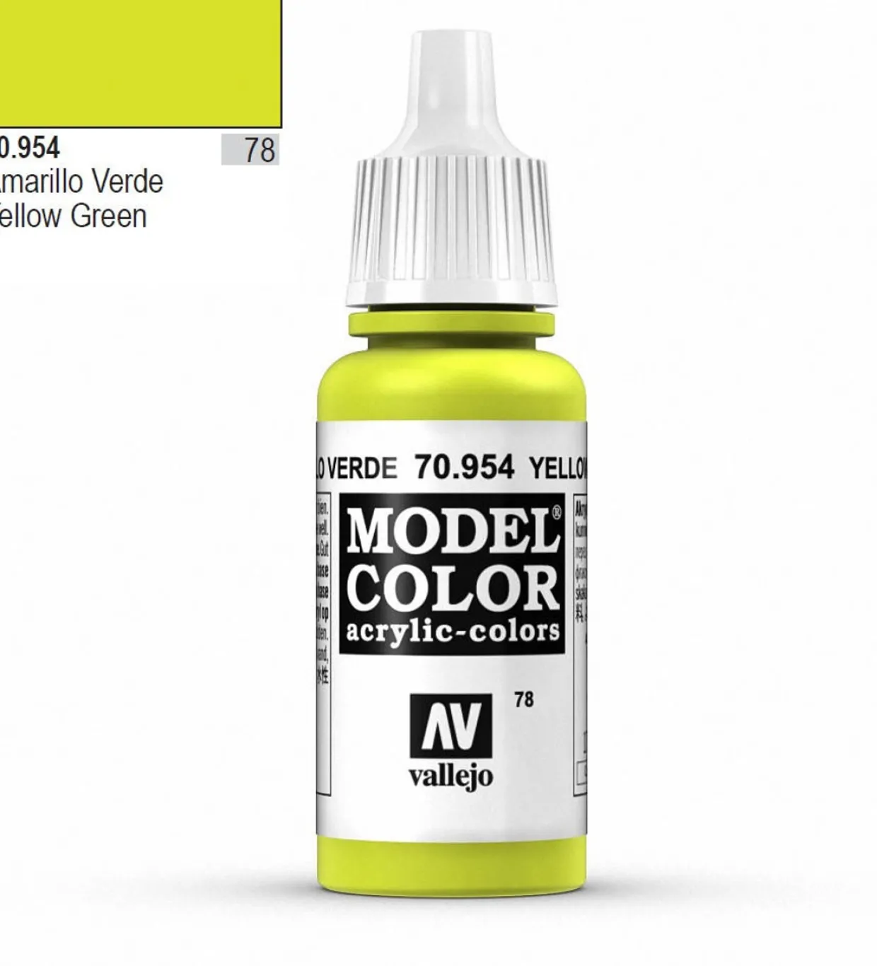 Vallejo Model Color 954 17ml Yellow-Green Matt Acrylic Paint