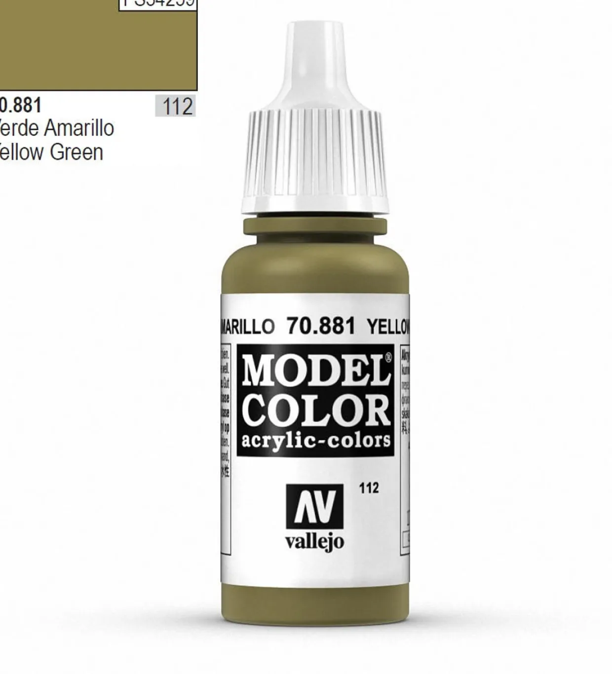 Vallejo Model Color 881 17ml Yellow-Green Matt Acrylic Paint